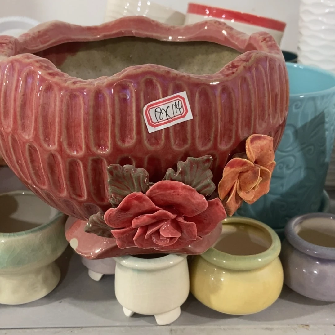 红陶微瑕高温陶瓷花盆