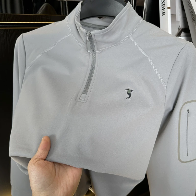 CATIA SELI半高拉链立领卫衣男士秋冬季宽松长袖T恤休闲套头上衣