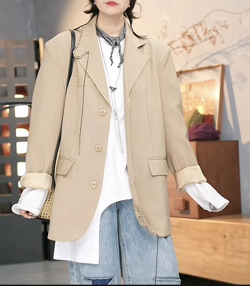 大米-2025年春秋百搭慵懒风原创小众大版明线休闲西装536-5480