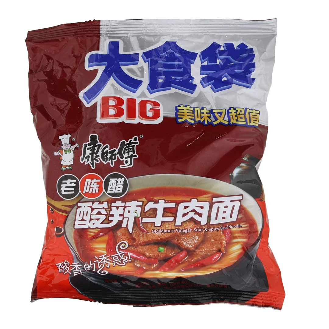 康师傅大食袋老陈醋酸辣牛肉面164g