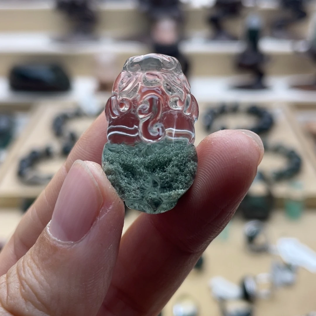 未镶嵌颈饰水晶绿幽灵聚宝盆貔貅