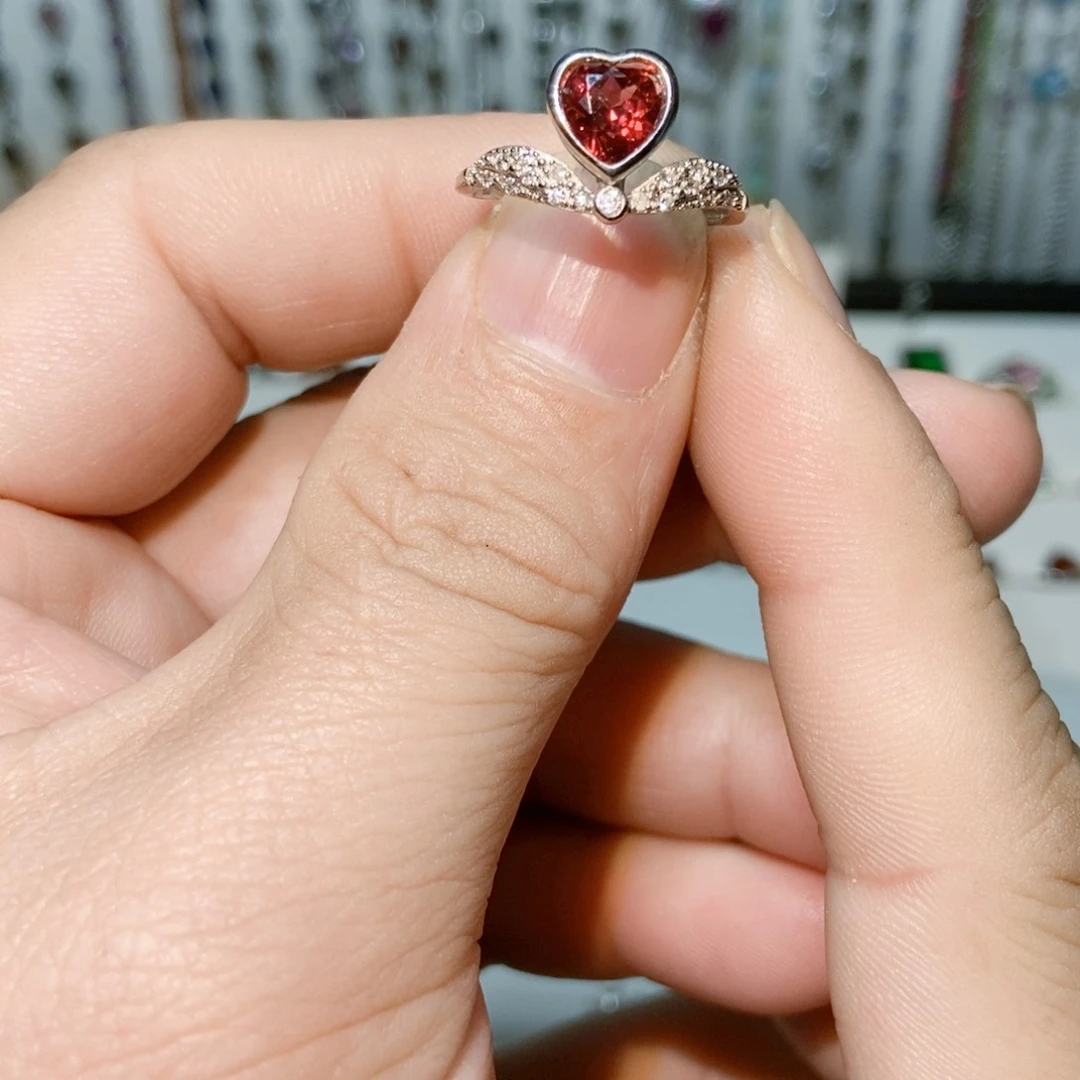 绿水晶戒指银S925镶嵌