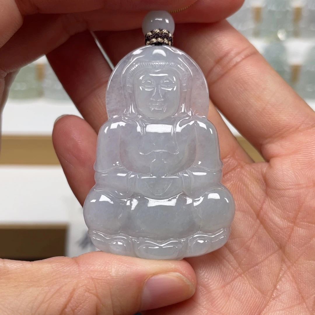 翡翠未镶嵌颈饰天然翡翠A货观音111号