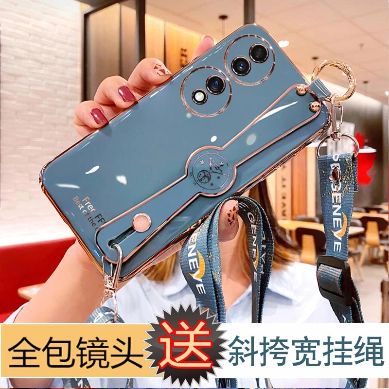 华为荣耀70手机壳女斜挎防摔honor70por硅胶保护套荣耀70pro+腕带