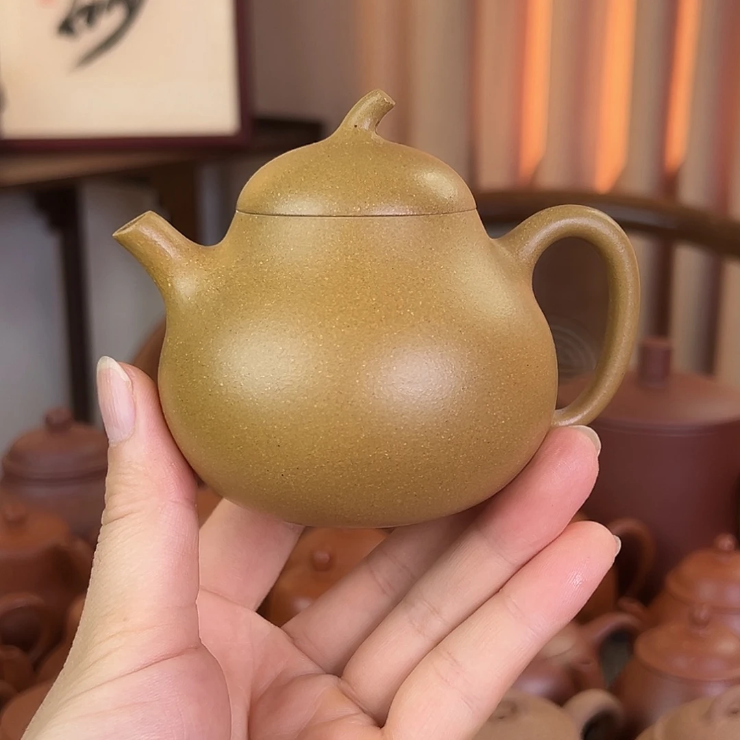 茶壶紫砂精品原矿 茄瓜 黄段泥 180cc