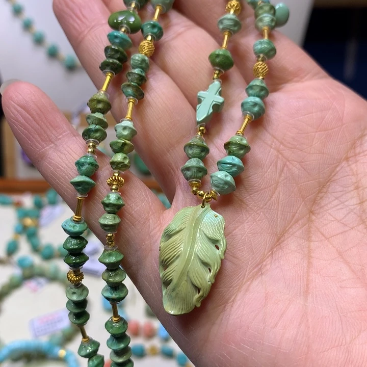 绿松石18K金镶嵌项链
