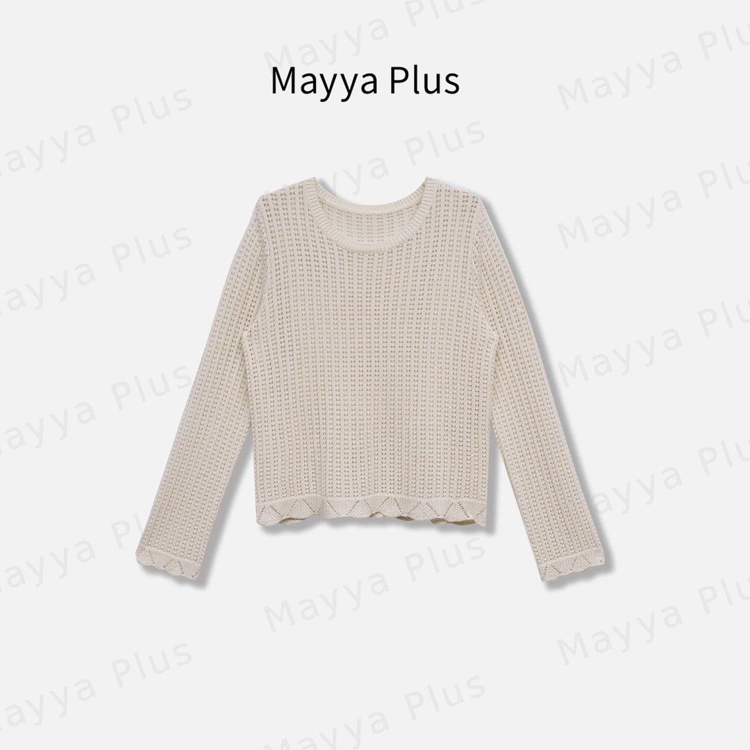 【织梦】Mayya Plus麦芽定制轻奢气质显瘦百搭款针织上衣32518659