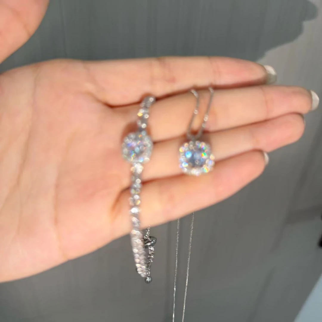 合金锆石项链 【闪闪方糖】超闪锆石项链