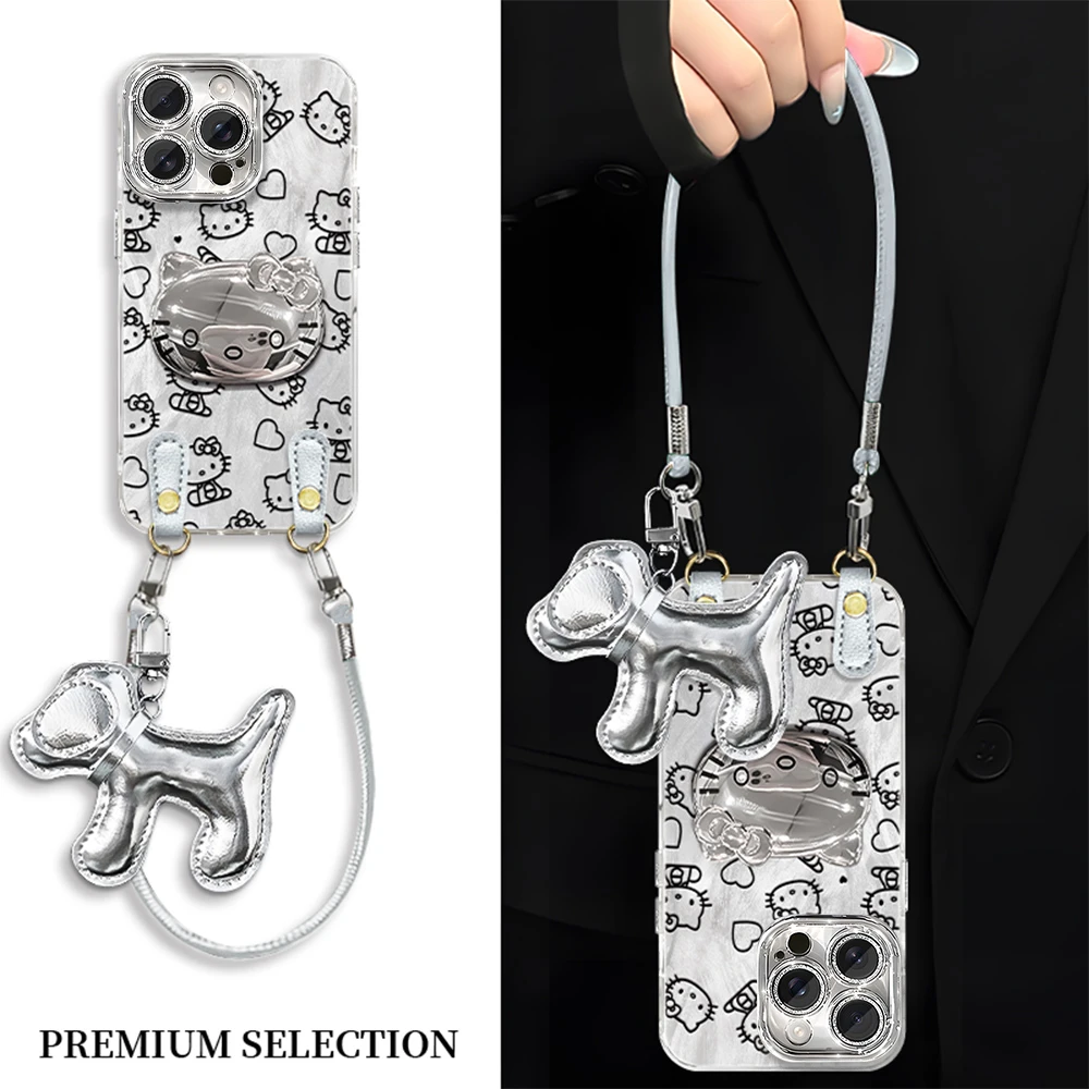 线条KT猫适用VIVO苹果16荣耀OPPO华为P70小米红米手机壳ZX00222