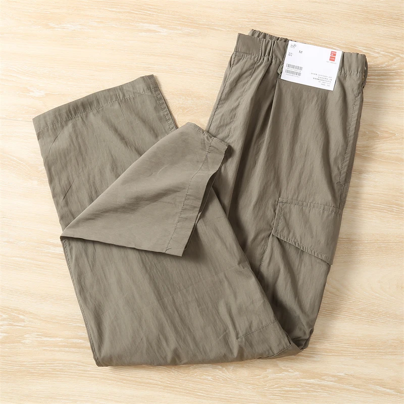 户外耐磨直筒扎脚伞兵裤男2025年新款徒步登山宽松冲锋工装裤