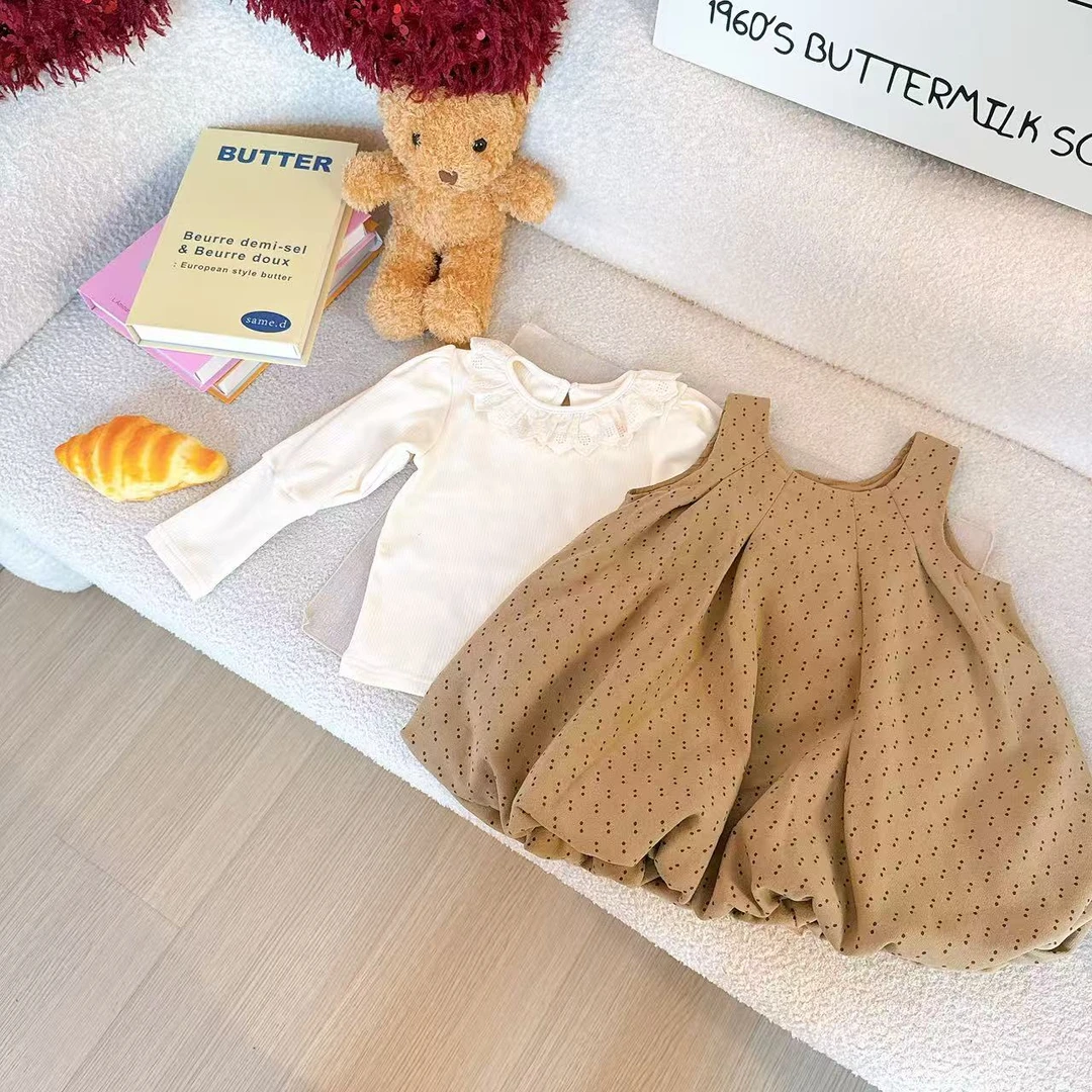 女童卡通动漫波点套头套装女宝长袖毛衣边领针织童装5C0285C029