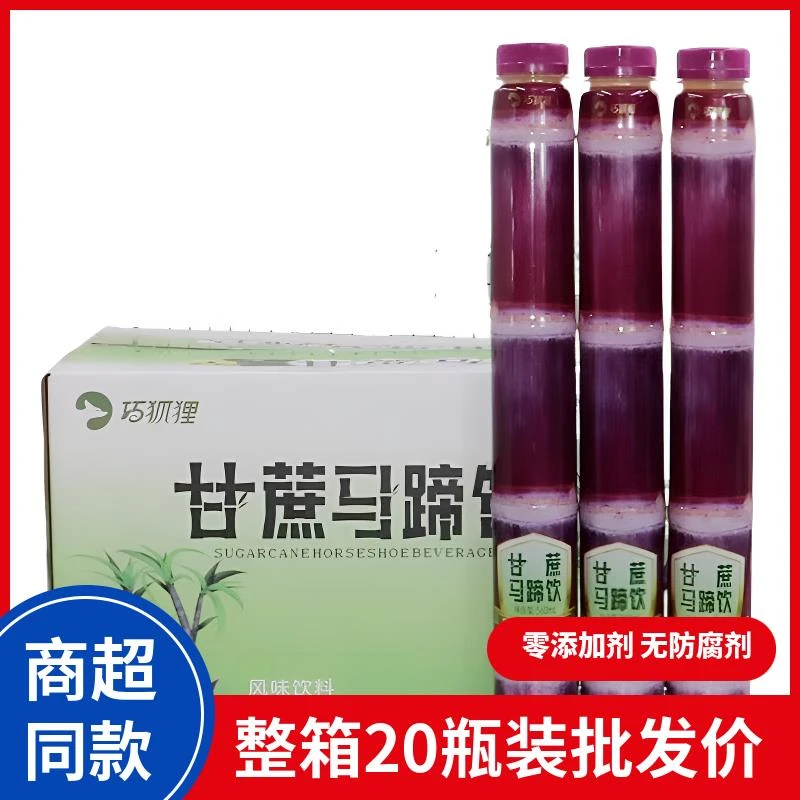 巧狐狸甘蔗马蹄饮560mlX20瓶装/箱网红马蹄果汁饮料0添加无防腐剂