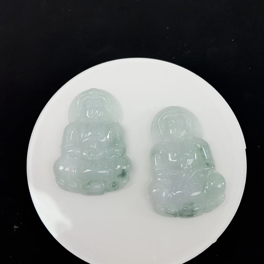 【豪哥鉴宝】 YM1412 观音吊坠 天然缅甸A货翡翠多样性发1件