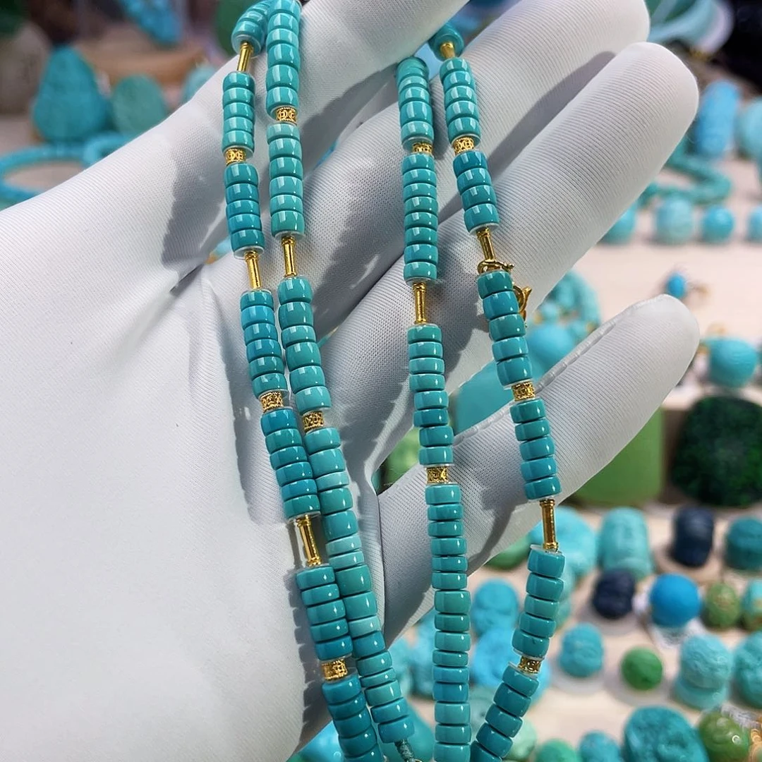 绿松石珠宝奇石18K金镶嵌