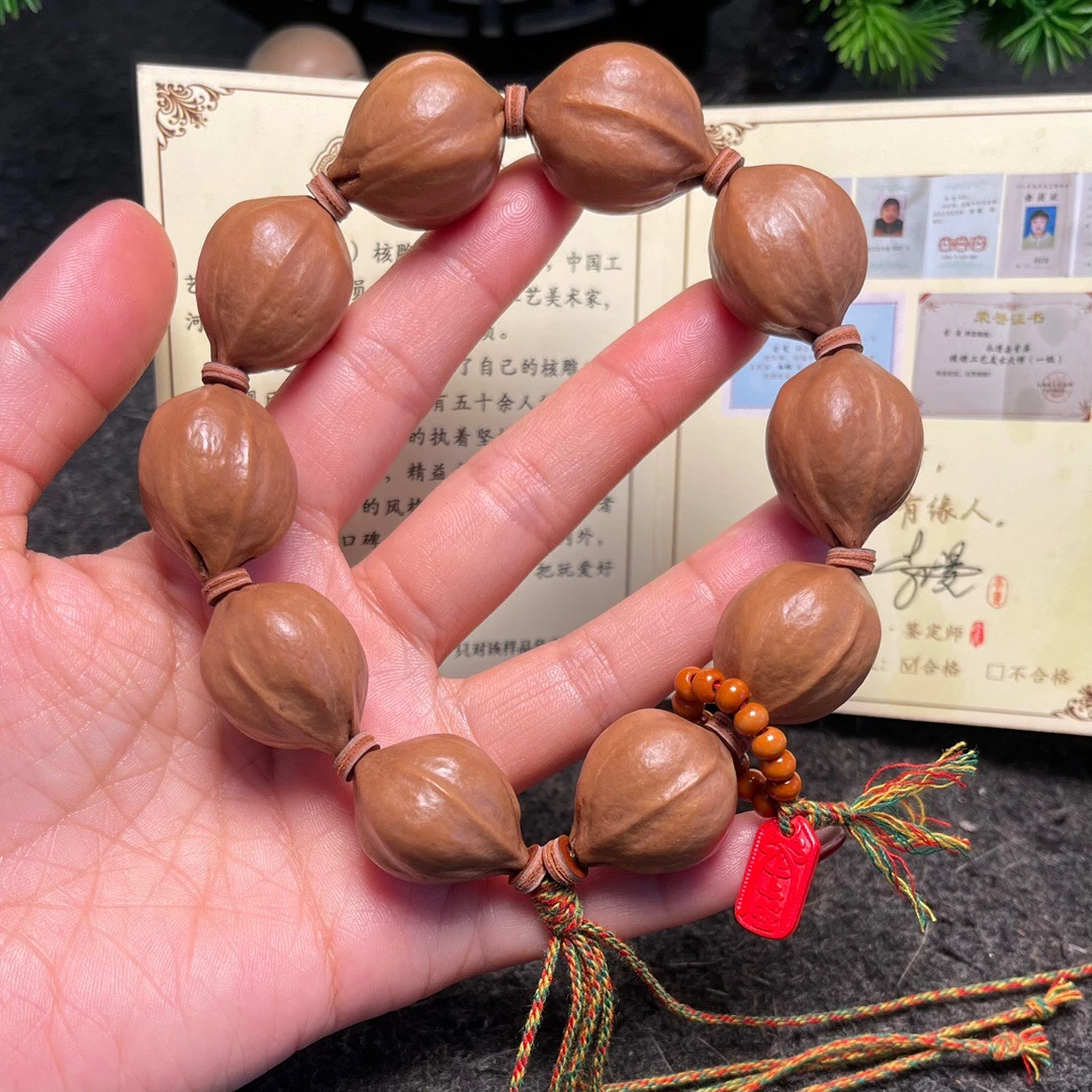红砂上上签马上有钱铁核鲨鱼背素核橄榄核原皮素串文玩手串
