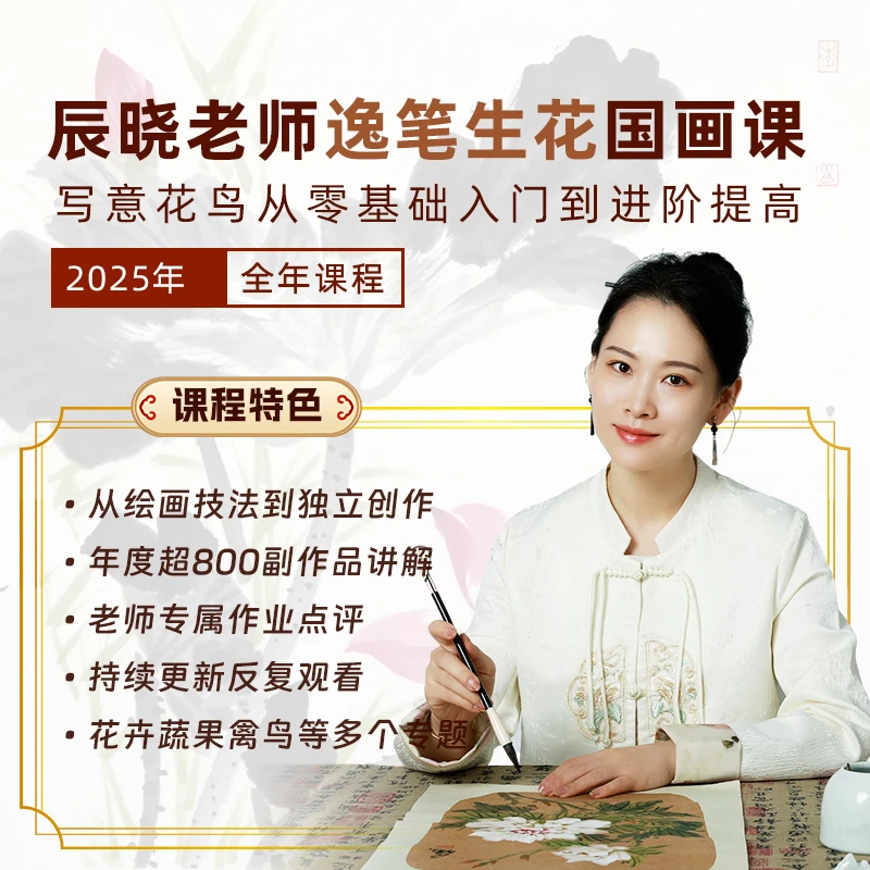 2025年辰晓老师逸笔生花国画教学视频课