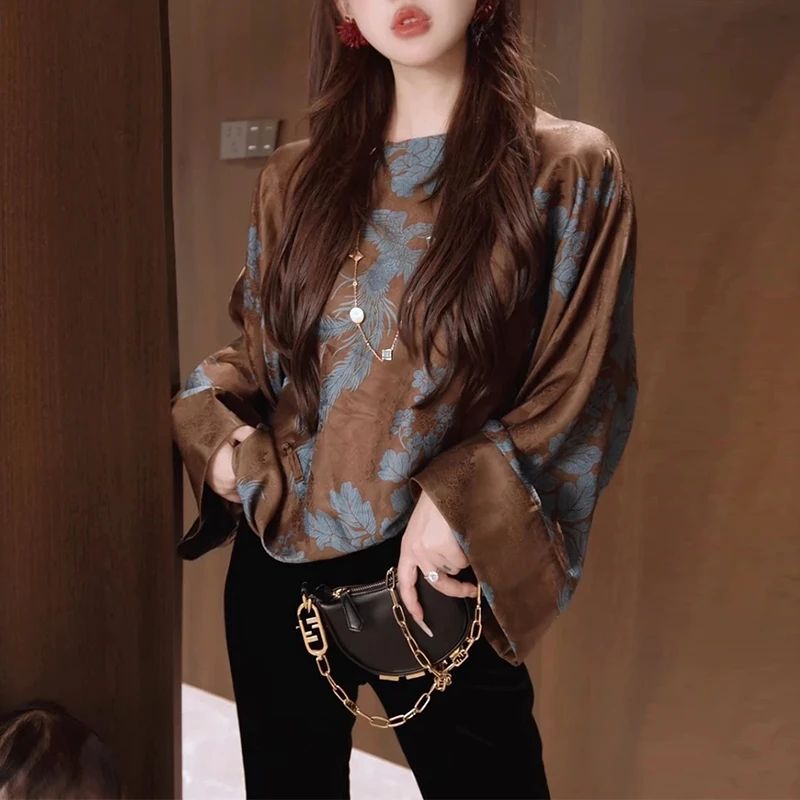 2025年秋季新款韩系绑带设计感休闲长袖衬衫上衣女士收腰显瘦衣服