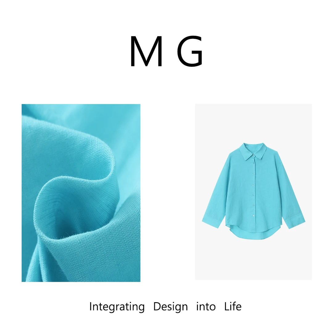 《洱海亚麻衬衫》“春城系列”定制亚麻长袖衬衫女DS-9029