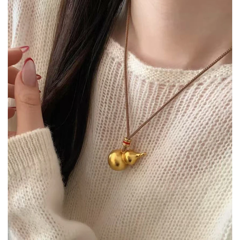 坠链均足银 王嘉尔同款系带葫芦吊坠3045