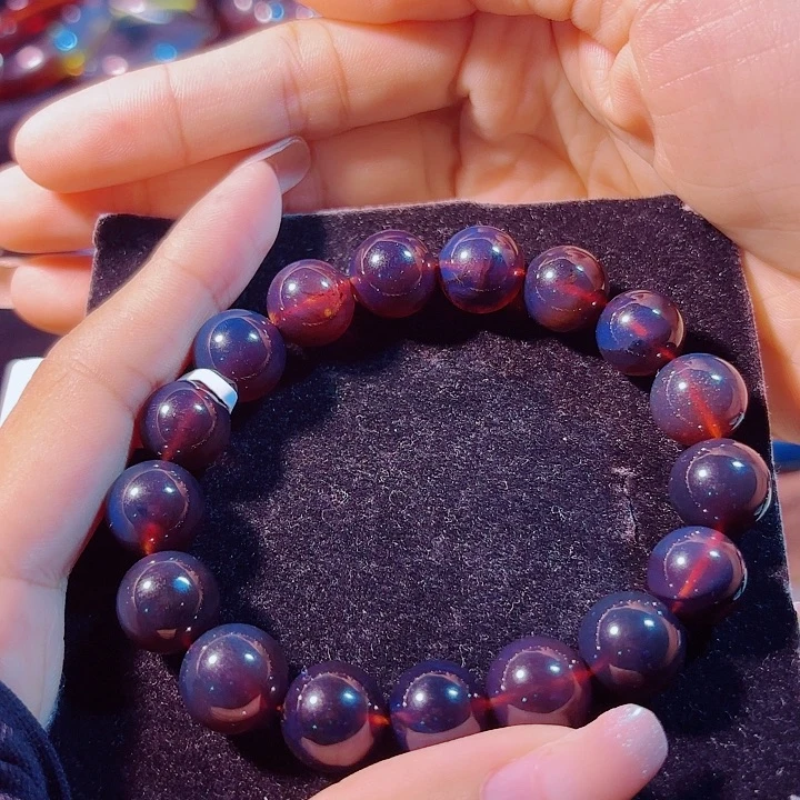 未镶嵌琥珀珠宝奇石紫罗兰手串12