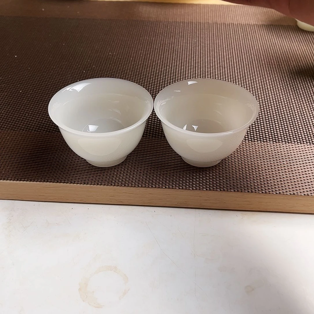 瓷片高档皙白玉瓷如意客杯50cc