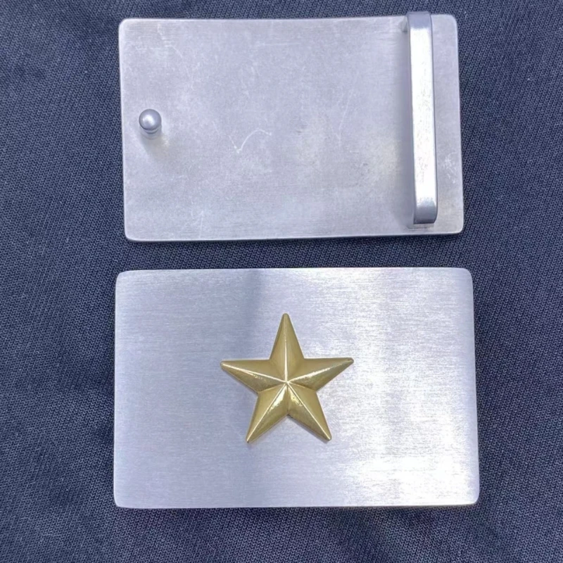 男士不锈钢平滑扣皮带扣头板扣腰带头实心黄铜尾夹裤带头配件40mm