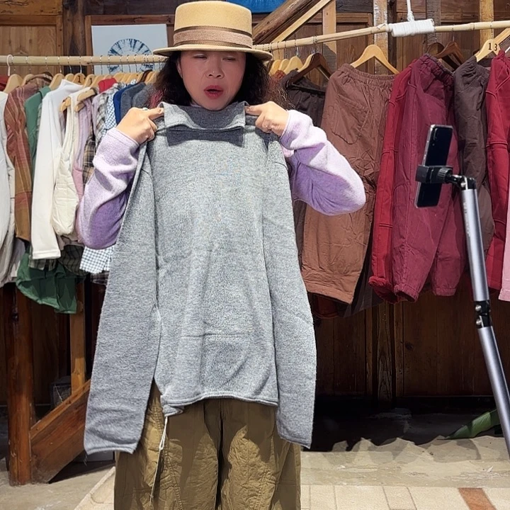 09#浅灰色高领羊毛衫女秋冬款
