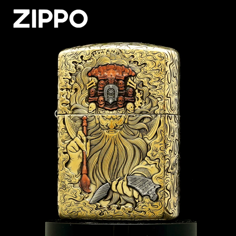 ZIPPO正品打火机/鹰皇判官-黄铜盔甲雕刻紫铜镶嵌DY9902TZ【林子】
