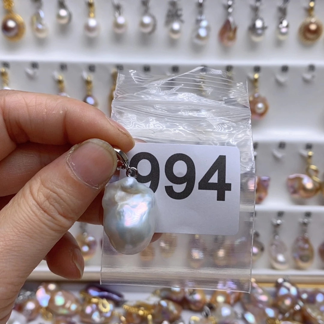 淡水珍珠颈饰银S925镶嵌994