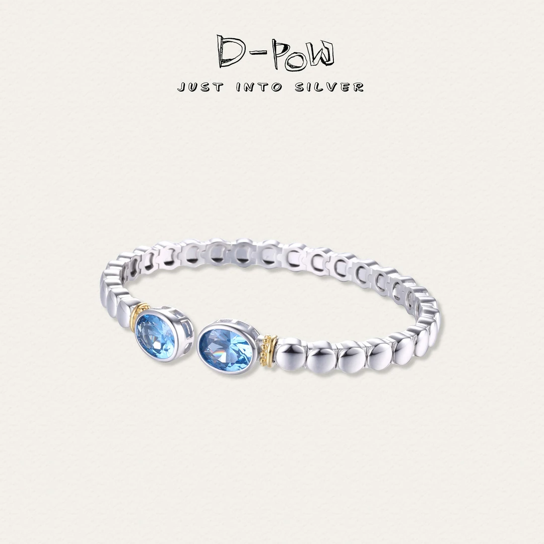 灯小炮 925银合成锆石手镯 【人鱼之泪】深海手镯（9207）气质时尚