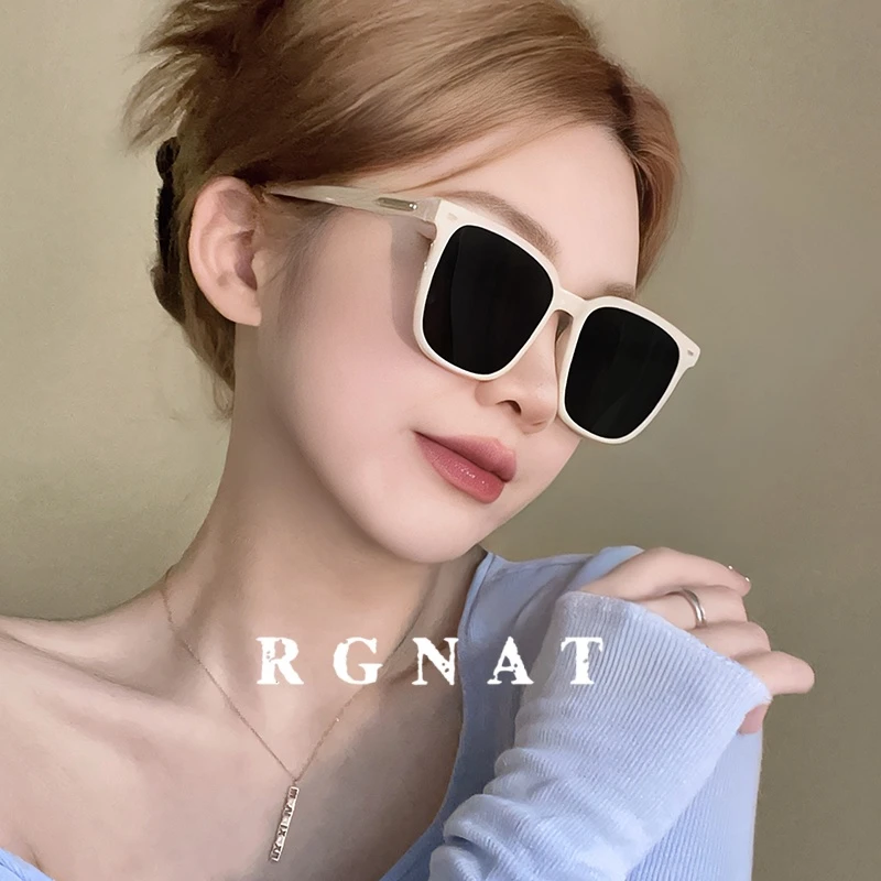 RGNAT白色墨镜女高级感ins夏防紫外线网红眼镜偏光太阳镜男款显瘦
