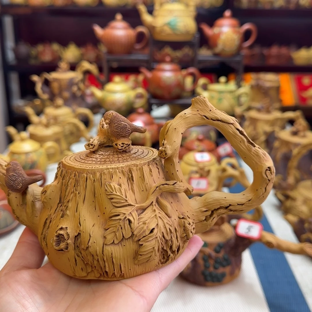 茶壶紫砂树桩喜鹊
