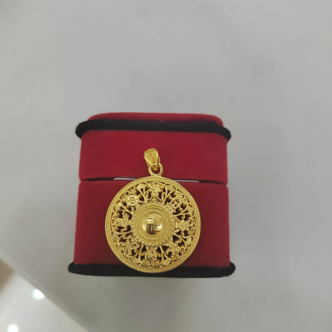 足金吊坠  八宝罗盘 真金假一赔十