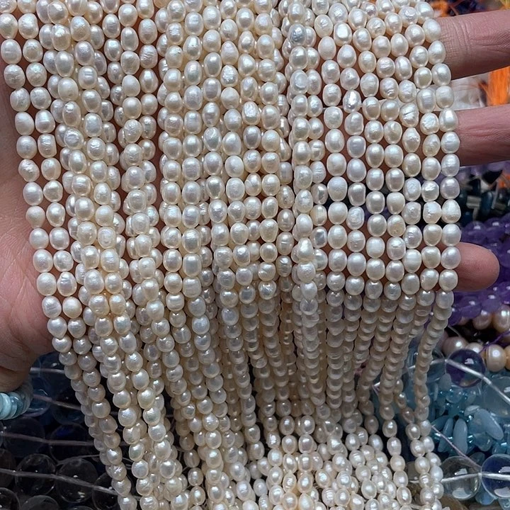 玛瑙/玉髓合金珠宝半成品一条4.8mm珍珠