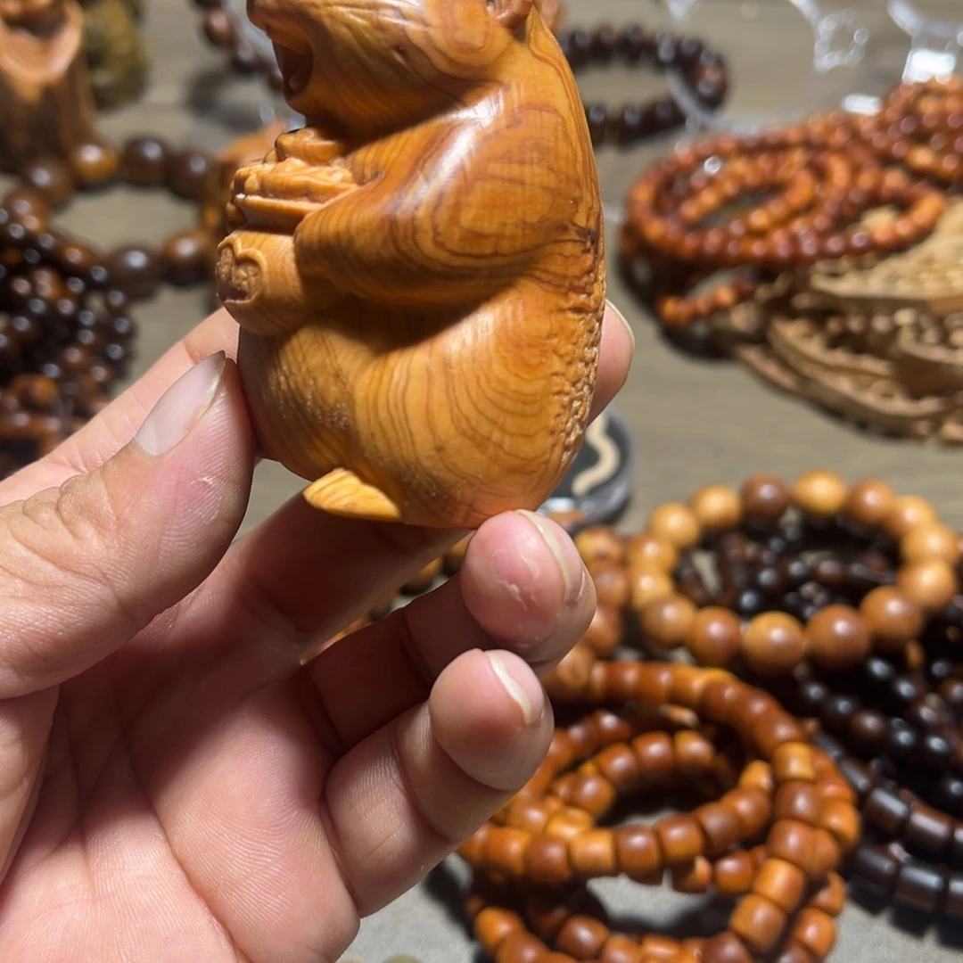 柏木（崖柏）崖柏，手把件，老鼠