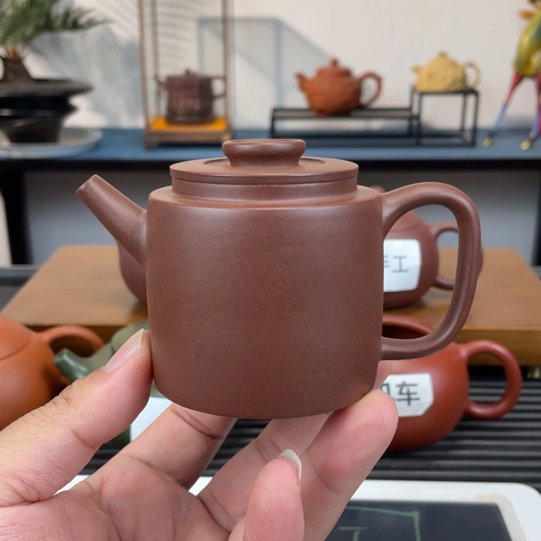紫砂茶壶紫泥汲直150cc