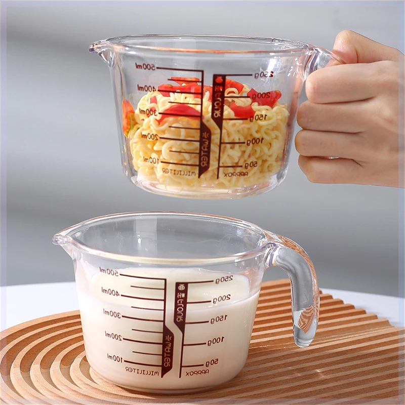 烘焙500ml大容量家用量杯打蛋玻璃量杯食品级计量杯带刻度