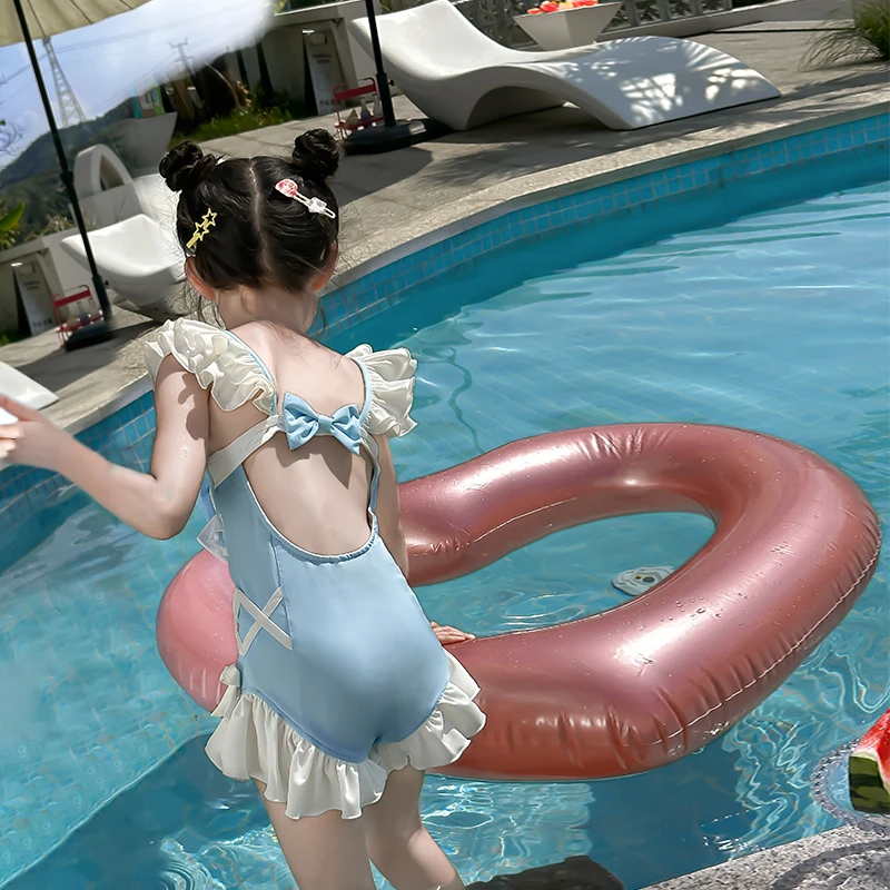 66公主女童泳衣2025新款夏装儿童夏季蝴蝶结可爱甜美25YY005