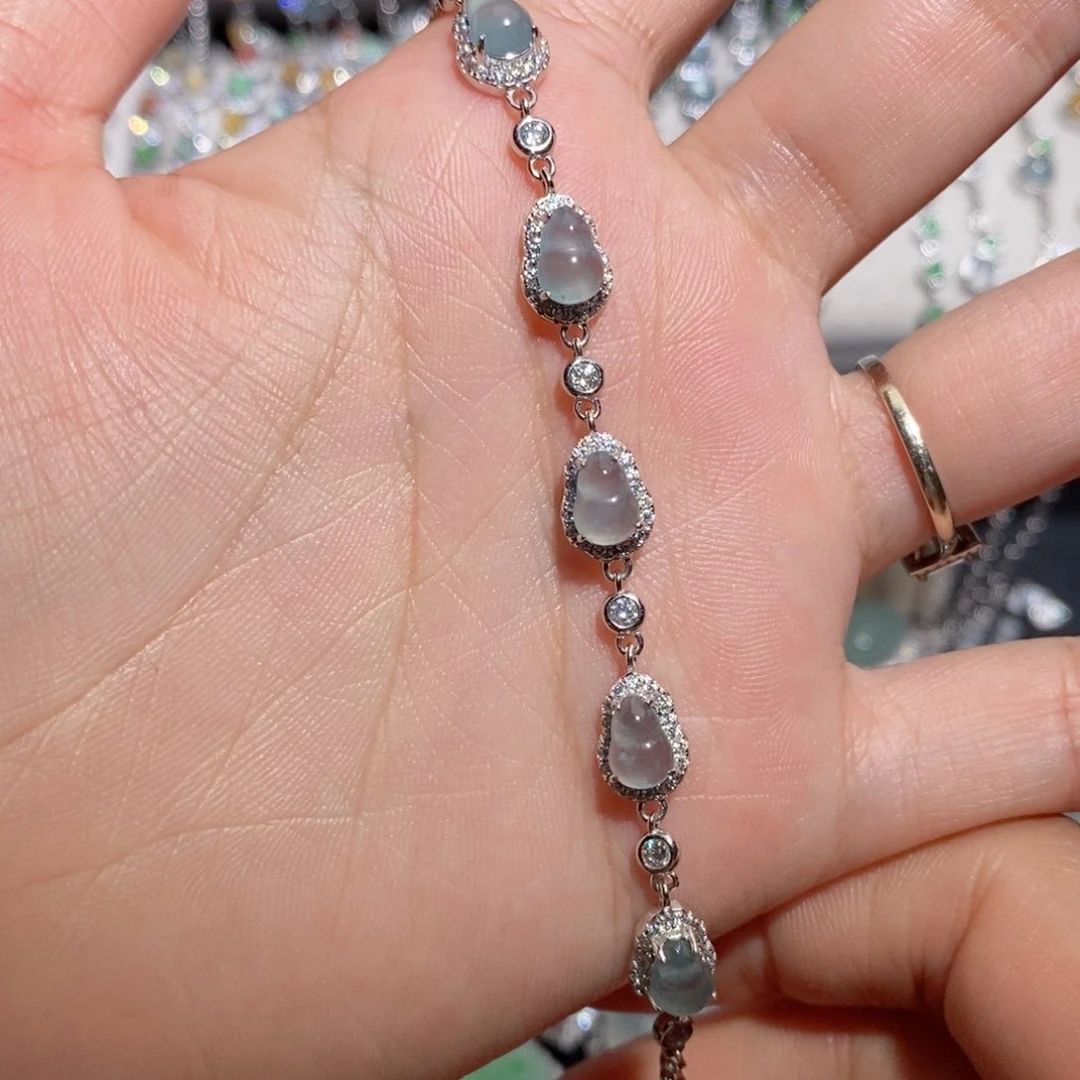 银S925镶嵌手链翡翠z z z