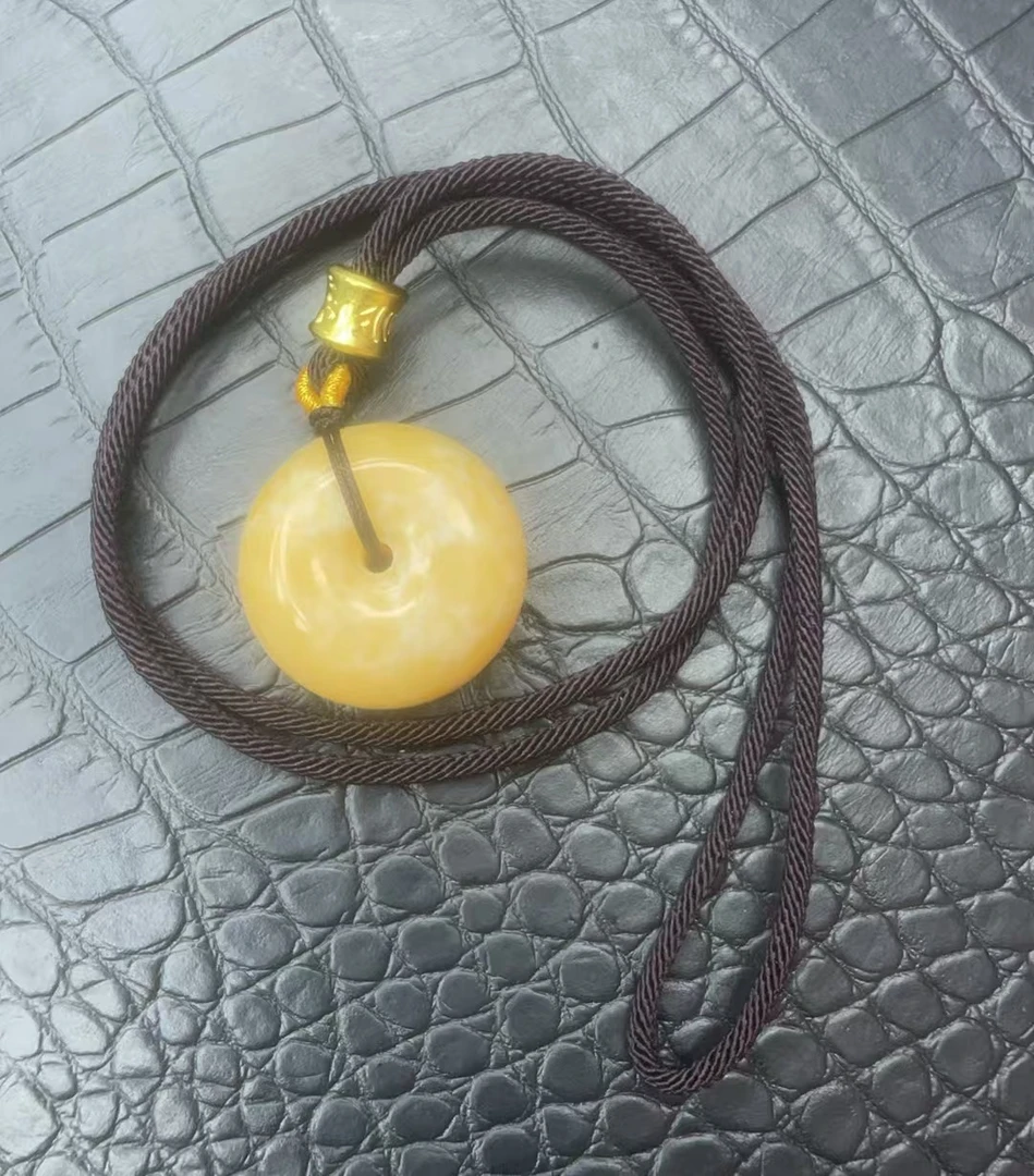 项链 A297 黄色平安扣吊坠  男女同款 时尚百搭