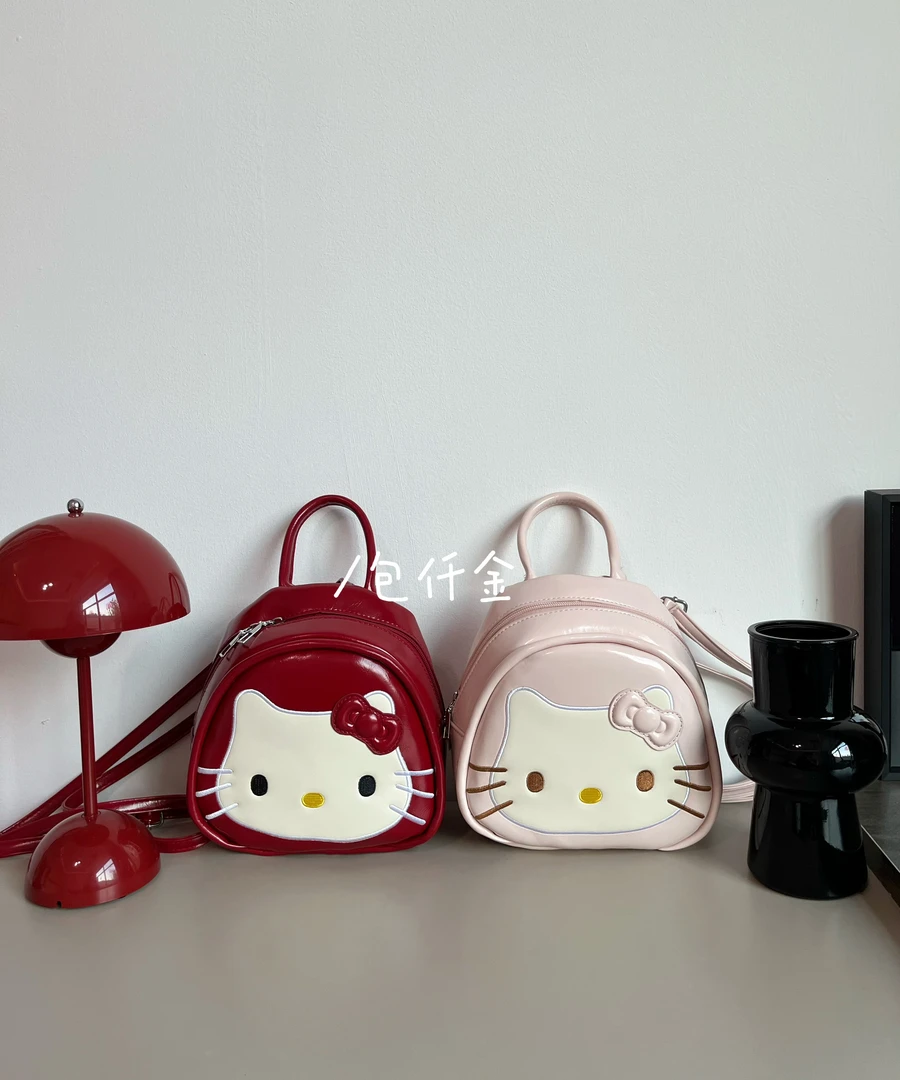 包仟金 2025少女感kt脸脸小双肩红粉两色肩带可调节