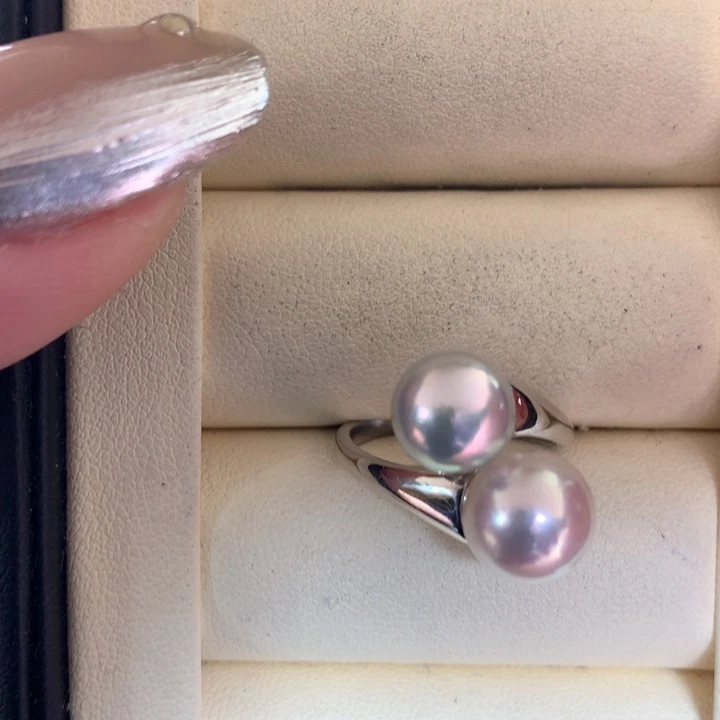 银S925镶嵌戒指海水珍珠