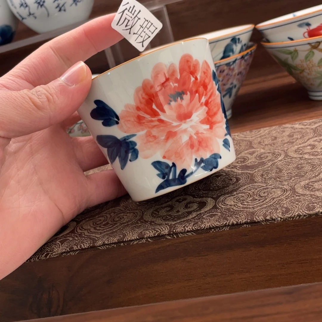 釉下手绘茶具微瑕