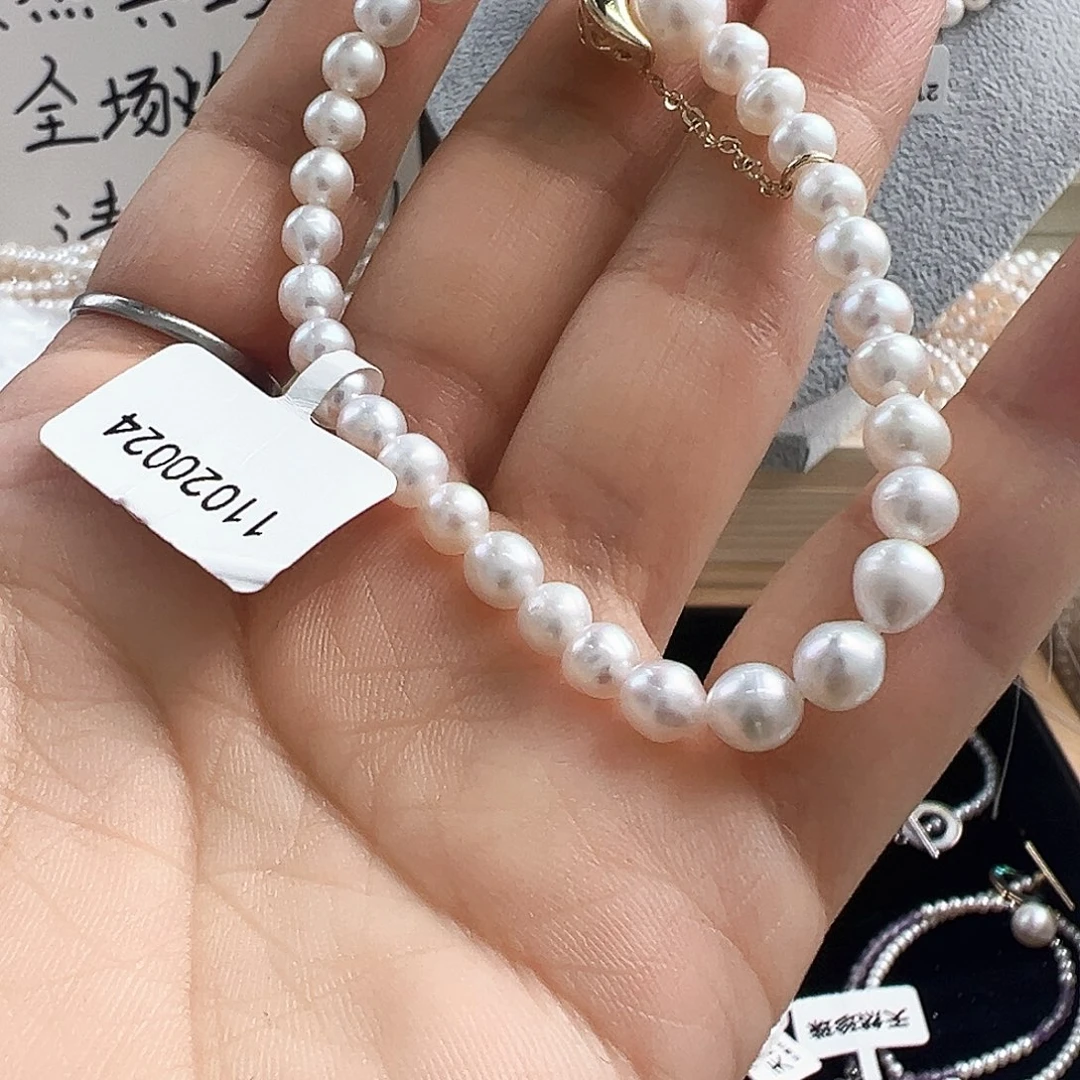 淡水珍珠手镯银S925镶嵌