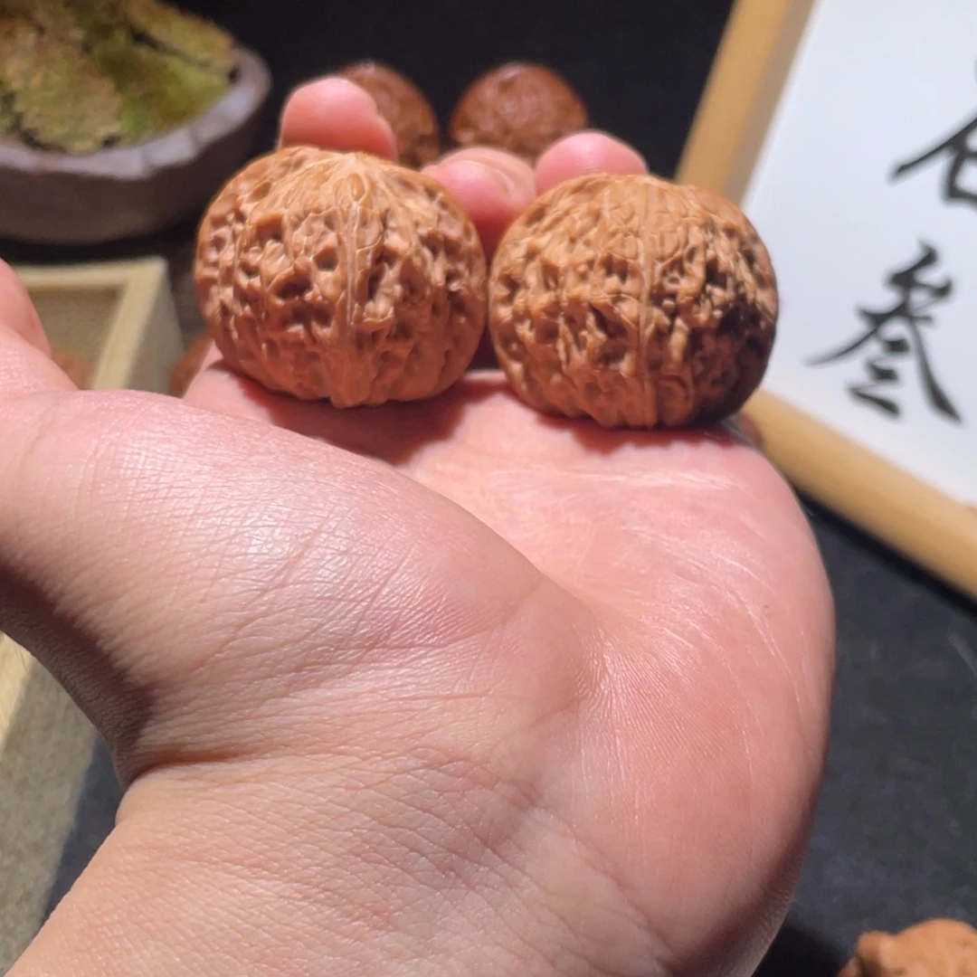 文玩核桃把件40 全品磨盘