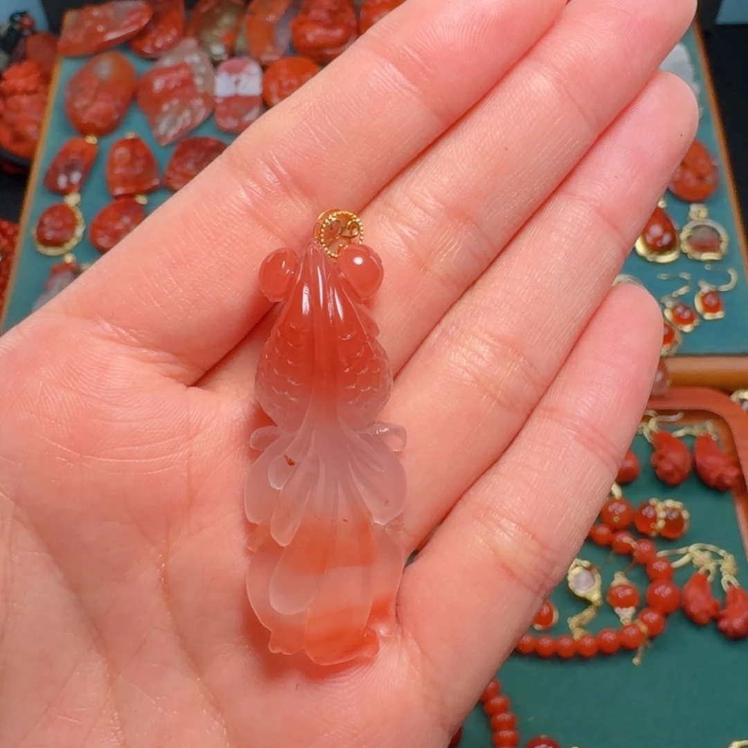 南红玛瑙南红18K金镶嵌