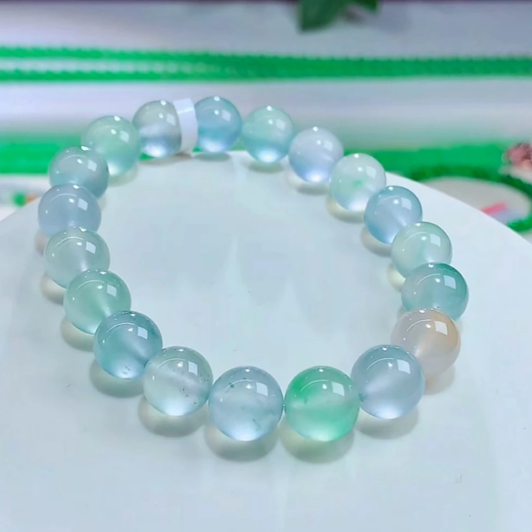 缅甸天然翡翠A货多宝马卡龙手串10.5mm