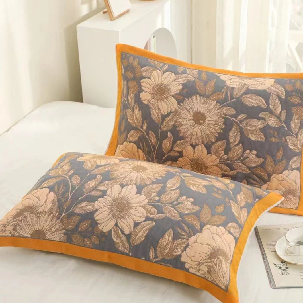 【歪歪精选】52*78纯棉纱布枕巾  金色年华