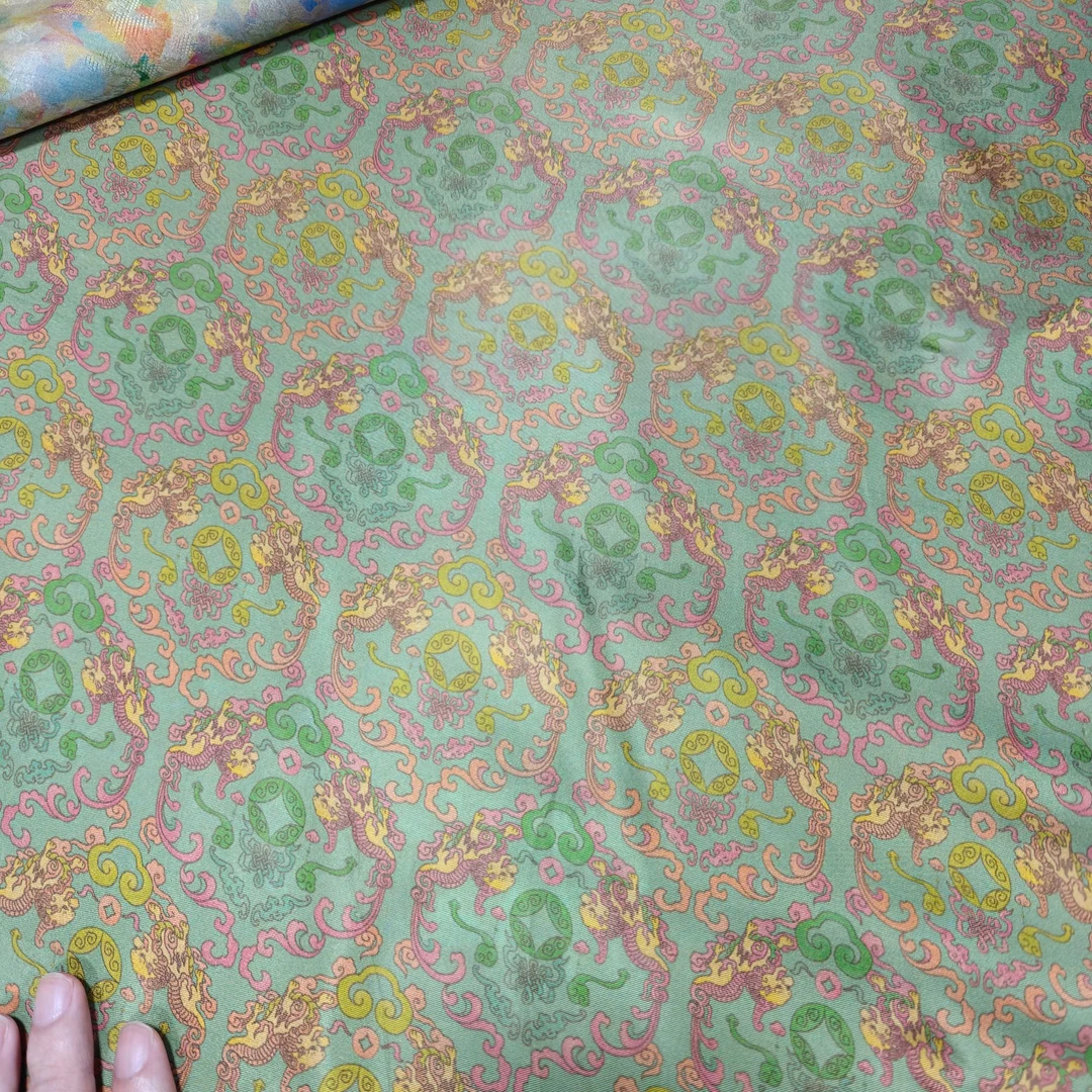 香云纱皮子料  宝相花 服装面料