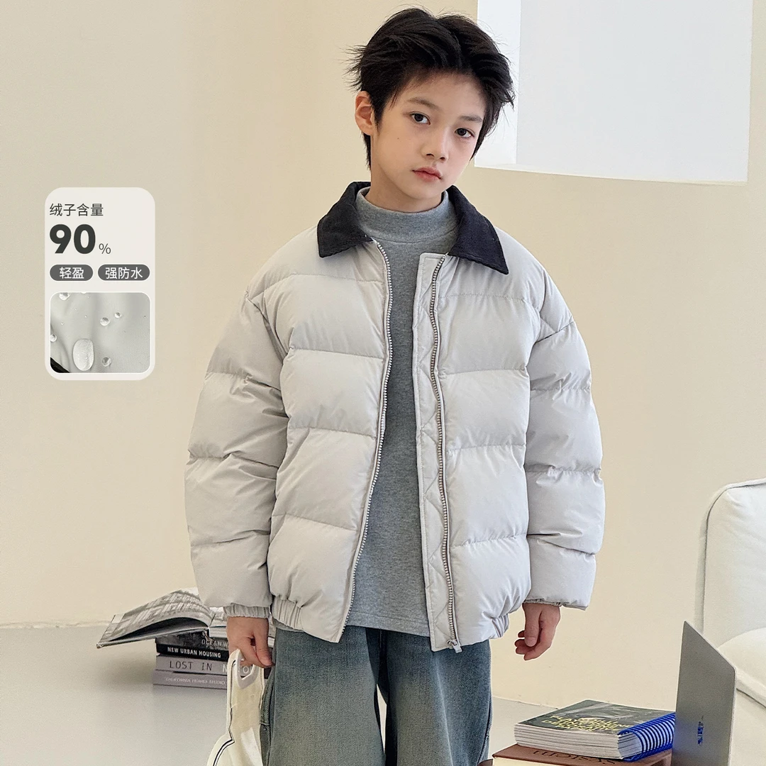 【安心绒】男童羽绒服冬季中大童时尚白鸭绒宝宝洋气保暖外套AB1163